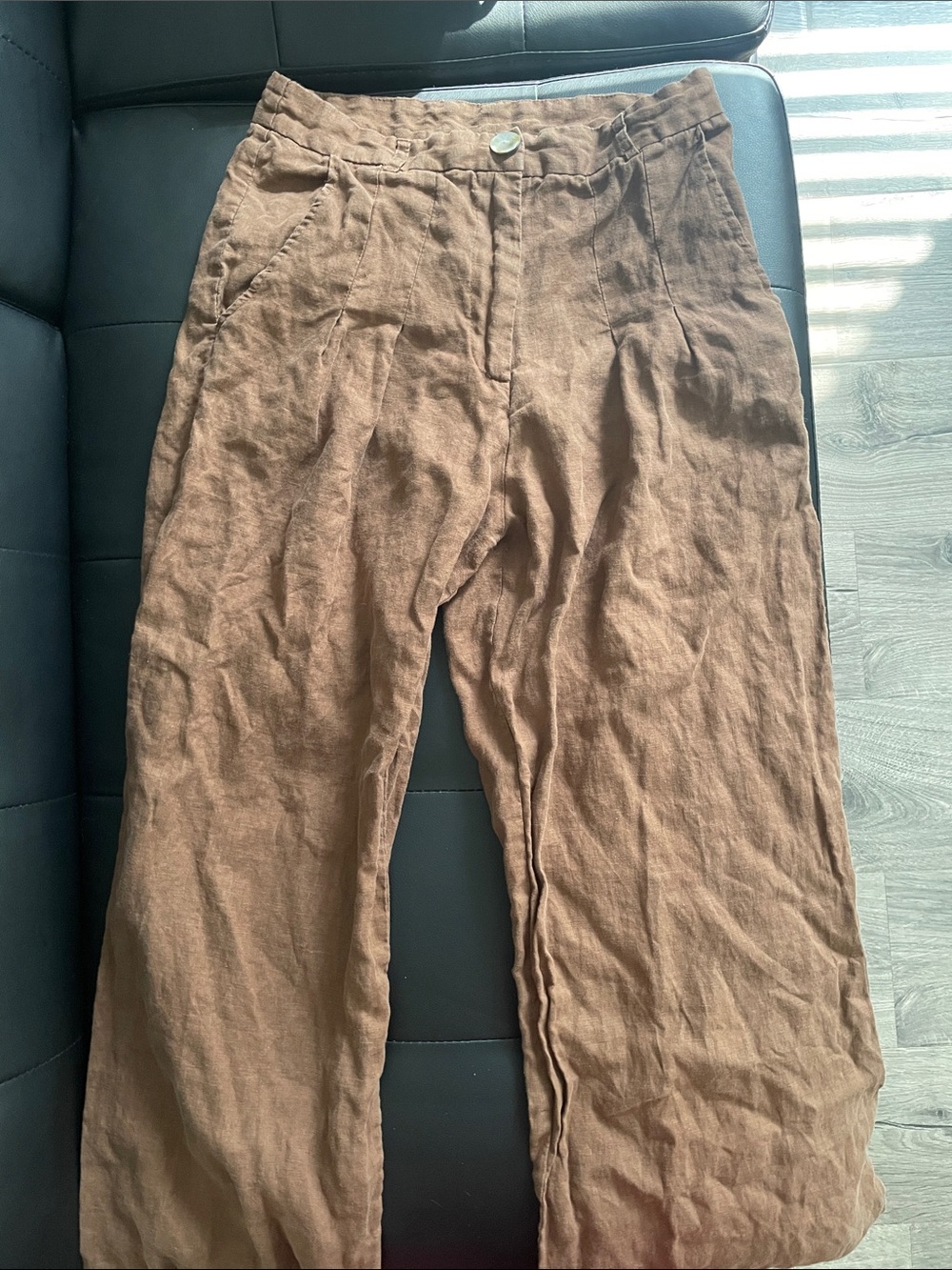 Free the Label- Brown 100% Linen Pants